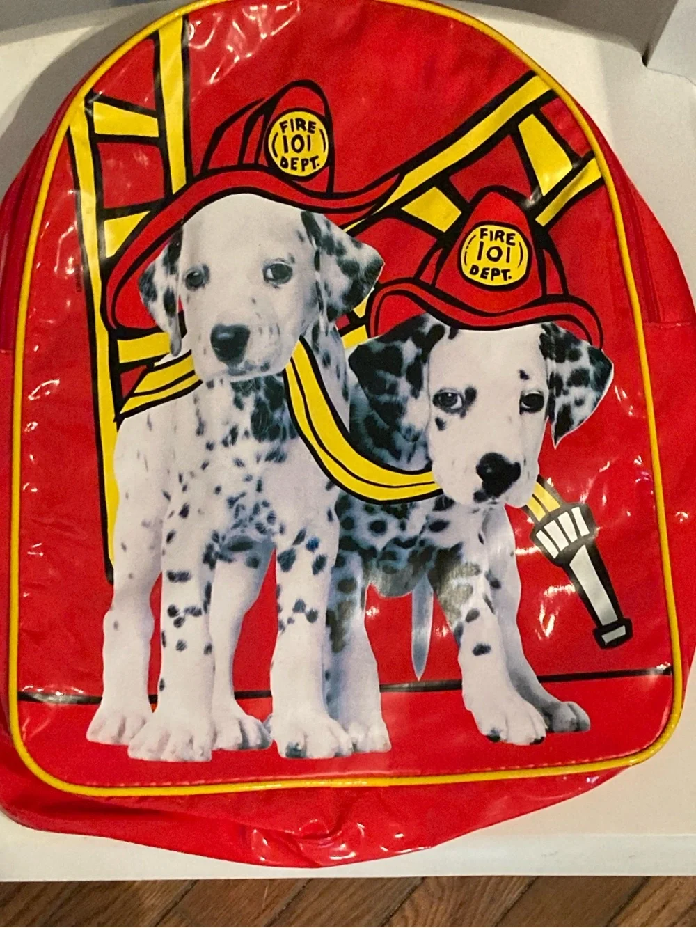Vintage Kids Red Dalmatian Firefighter Backpack -  Like New